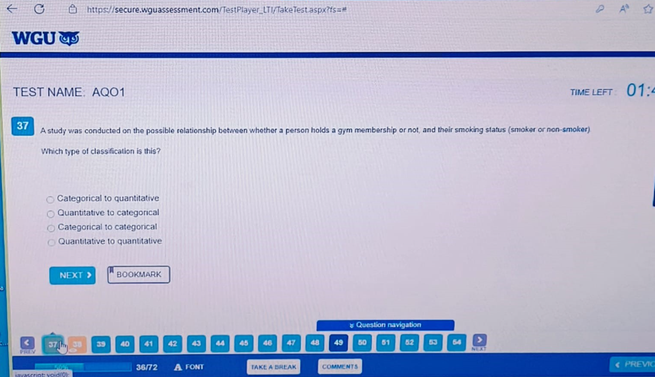 WGU C784 Applied Healthcare Statistics OA1